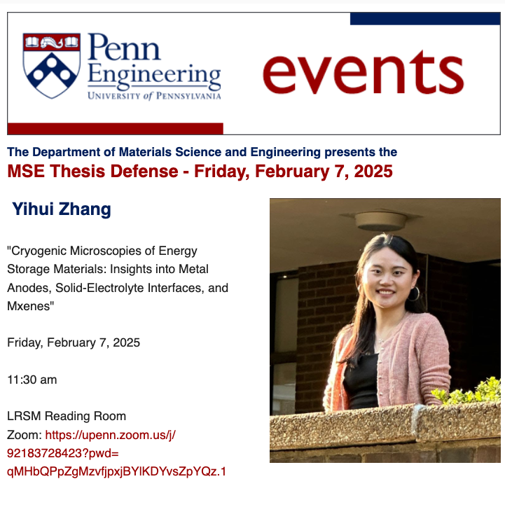 MSE PhD Candidatre Yuhui Zhang